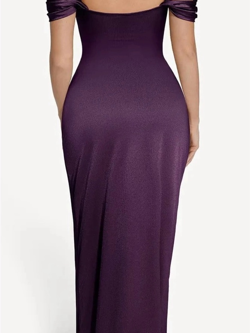 Shapewear Off Shoulder Shine Ruched Sculpting Maxi Dress - Picture 4 of 8